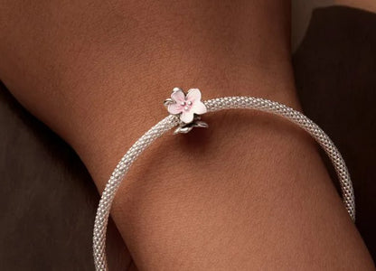Pink Enamel Flower Spacer