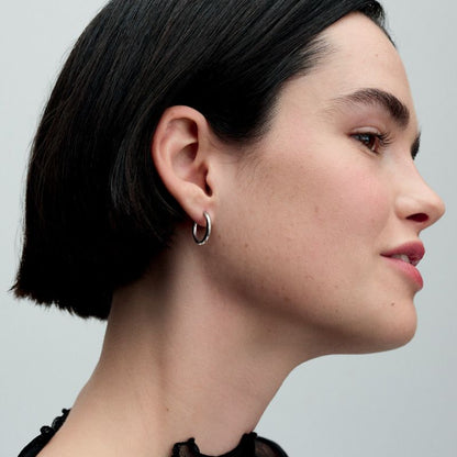 18 mm Plain Charm Hoop Earrings