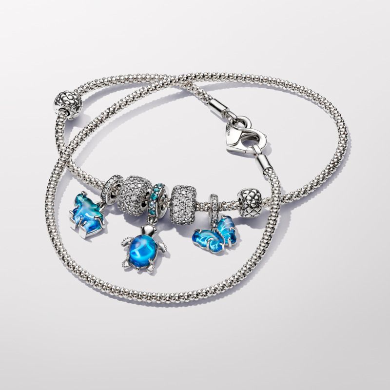 Blue Murano Elephant Dangle Charm