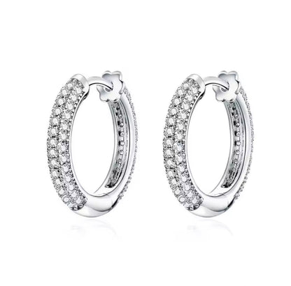 Round CZ Hoop Earrings