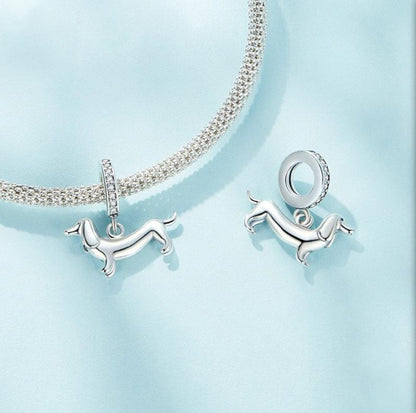 CZ Dachshund/Sausage Dog Dangle Charm