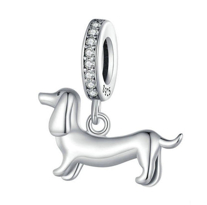 CZ Dachshund/Sausage Dog Dangle Charm