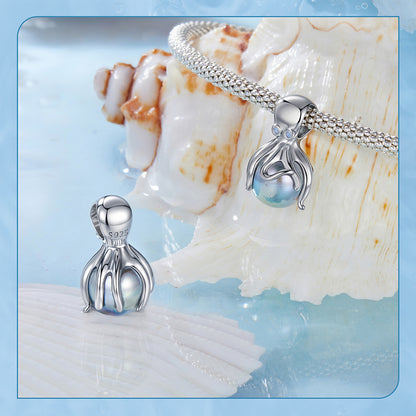 Octopus and Pearl Bead Charm