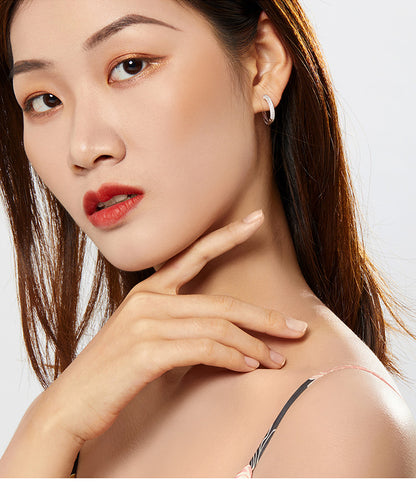 Round CZ Hoop Earrings
