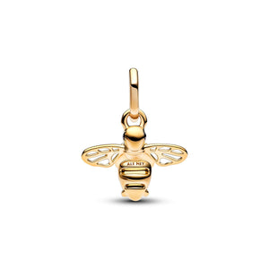 Yellow Gold Plated Sparkling Bee Dangle Charm