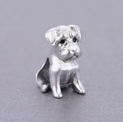 Sitting Schnauzer Dog Bead Charm