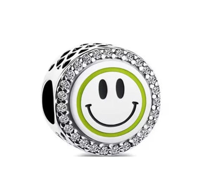 Sparkling Smiley Face Bead Charm