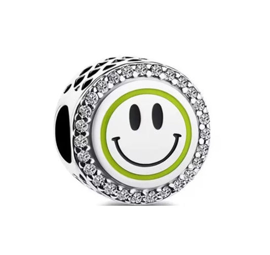 Sparkling Smiley Face Bead Charm