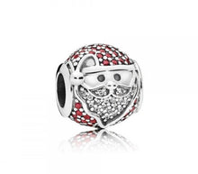 Load image into Gallery viewer, 925 Sterling Silver Sparkling CZ Jolly Santa Christmas Bead Charm