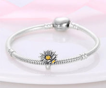 Load image into Gallery viewer, 925 Sterling Silver Sunflower and Bee Silicone Stopper/Spacer