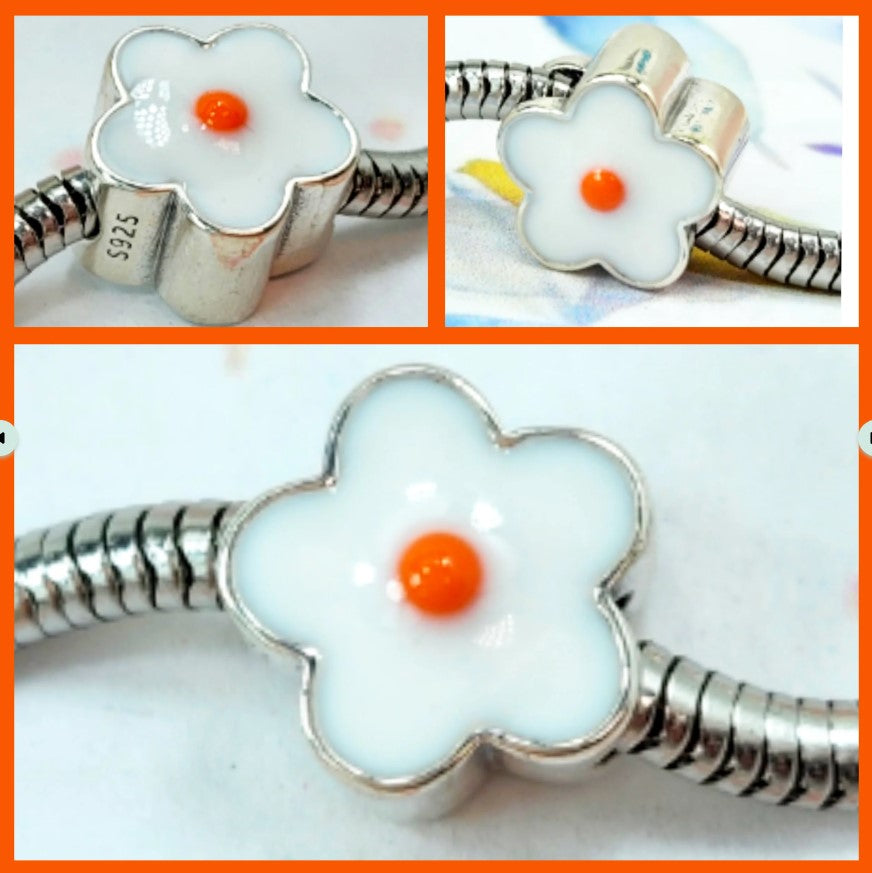 Daisy Enamel Bead Charm