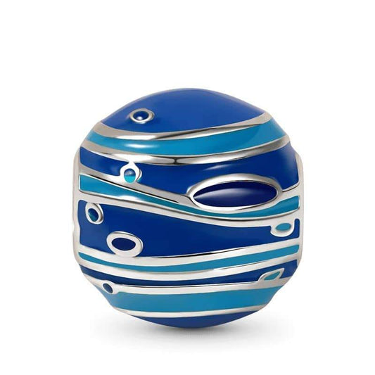 Enamel Blue Planet Bead Charm