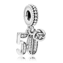 Load image into Gallery viewer, 925 Sterling Silver 50 and Fabulous Dangle Charm