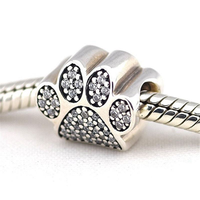 Pandora Compatible Sparkling Paw Print Be Fabulous Jewellery