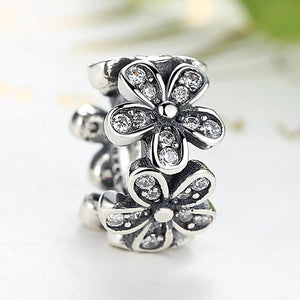 925 Sterling Silver CZ Daisy Spacer