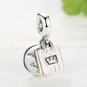 925 Sterling Silver Shopping Queen Dangle Charm