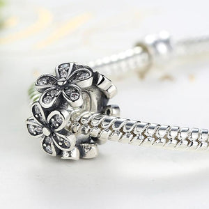925 Sterling Silver CZ Daisy Spacer