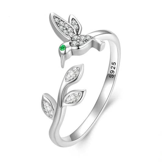 Adjustable Hummingbird CZ Ring