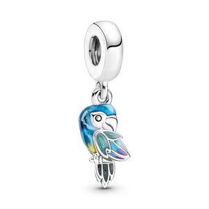 925 Sterling Silver Parrot Dangle Charm
