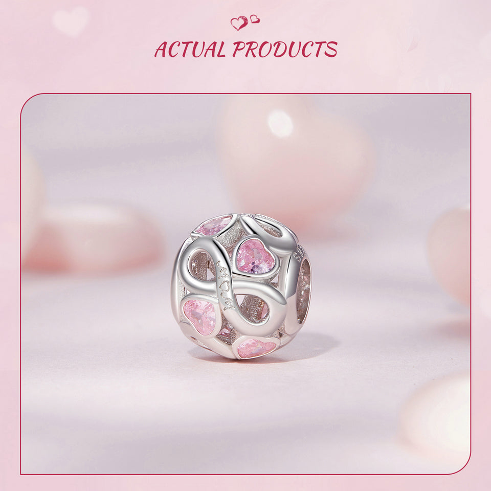 Openwork Infinity MOM Ball Bead Charm