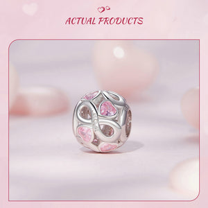 925 Sterling Silver Openwork Infinity MOM Ball Bead Charm
