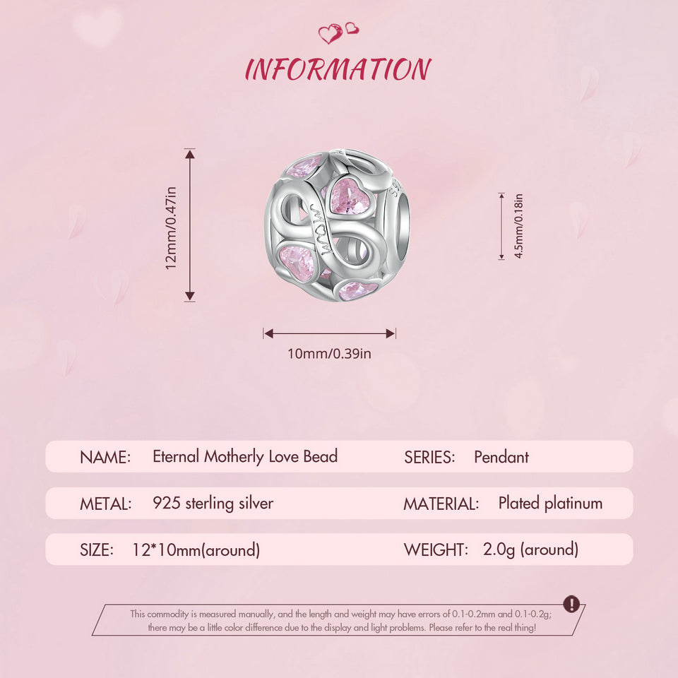 Openwork Infinity MOM Ball Bead Charm