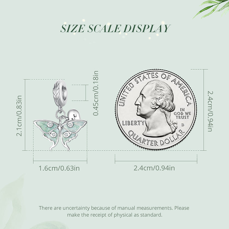 Be Free Mint Green CZ Butterfly Dangle Charm