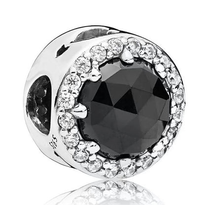 Black Glass Bead Charm