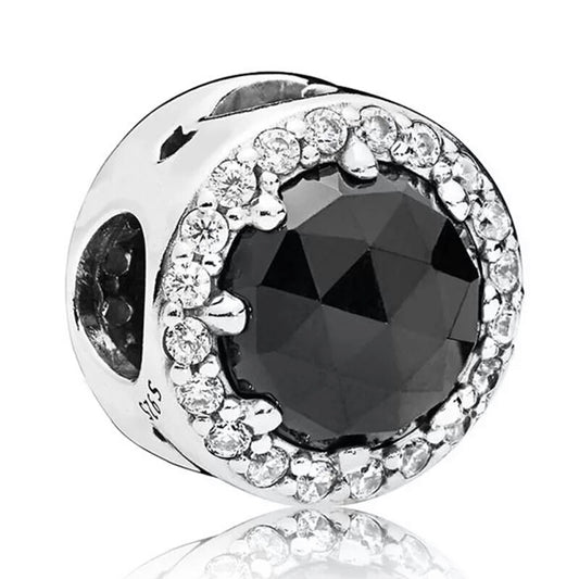 Black Glass Bead Charm