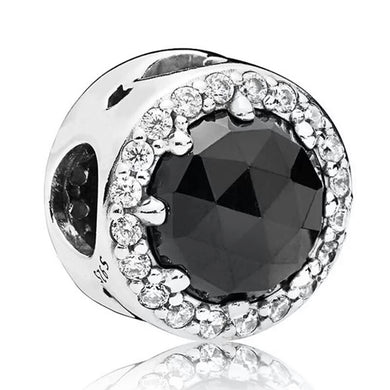 925 Sterling Silver Black Glass Bead Charm