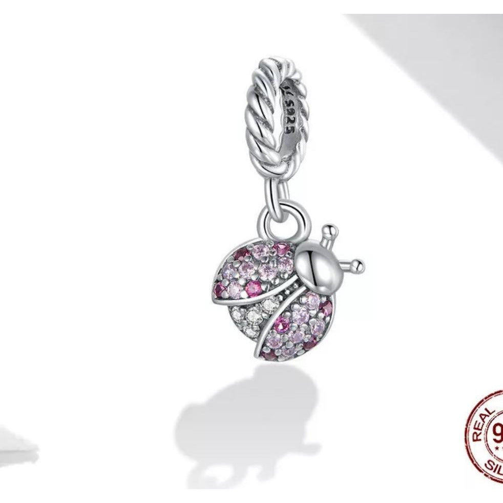 Tiny CZ Ladybug ME Dangle Charm