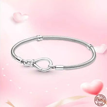 Load image into Gallery viewer, 925 Sterling Silver Infinity Clasp Snake Chain Bracelet