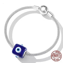 Load image into Gallery viewer, 925 Sterling Silver Evil Eye Murano Glass Bead Charm
