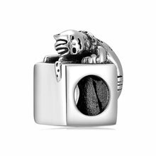 Load image into Gallery viewer, 925 Sterling Silver Sleepy Cat Bead Charm