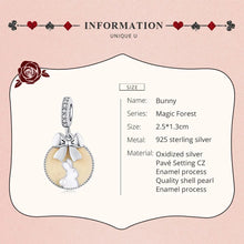 Load image into Gallery viewer, 925 Sterling Silver Enamel Bunny/Rabbit Dangle Charm