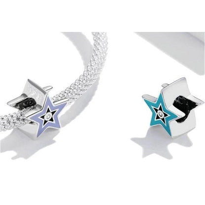 Purple and Blue Enamel Twinkle Star Bead Charm