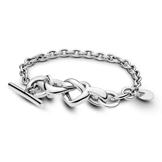Knotted Heart Link Bracelet
