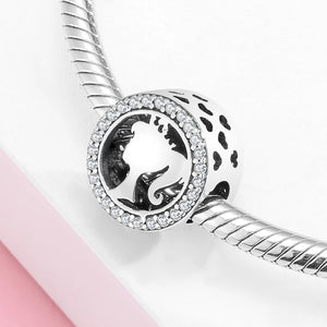 925 Sterling Silver Barbie CZ Round Bead Charm