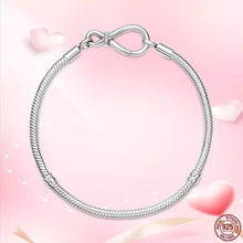 Load image into Gallery viewer, 925 Sterling Silver Infinity Clasp Snake Chain Bracelet