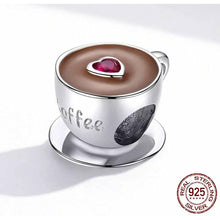 Load image into Gallery viewer, 925 Sterling Silver For the love of Coffee Bead Charm