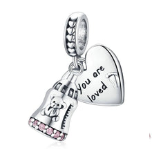 Load image into Gallery viewer, 925 Sterling Silver Baby &#39;You are Loved&#39; Dangle Charm