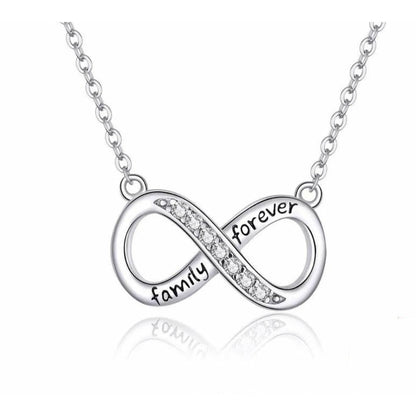 Clear CZ Family Forever Infinity Necklace