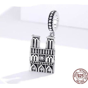 925 Sterling Silver Notre Dame Cathedral Dangle Charm