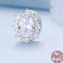 Load image into Gallery viewer, 925 Sterling Silver CZ Bling Oval Bead Charm