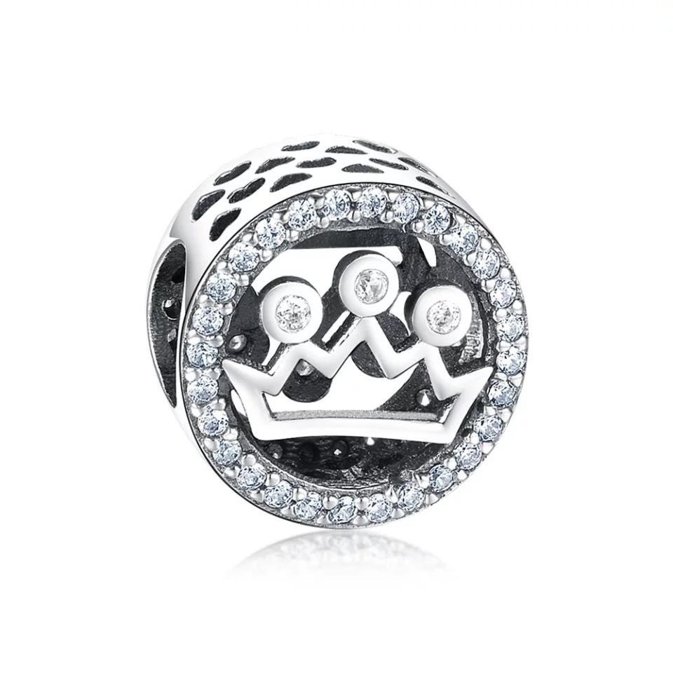 925 Sterling Silver Crown Bead Charm