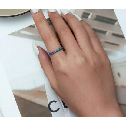 Fading Blue And Purple Enamel Ring