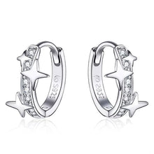 Load image into Gallery viewer, 925 sterling silver Cz Universe Hoop earrings