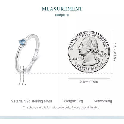 Blue CZ Stackable Ring