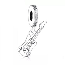 Load image into Gallery viewer, 925 Sterling Silver &quot;Rock Life&quot; Guitar Dangle Charm