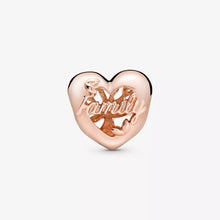 Load image into Gallery viewer, Rose Gold PLATED Openwork Family Tree Heart Bead Charm